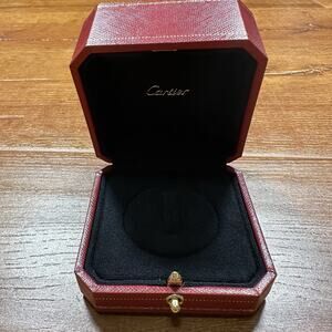 Cartier Ring Box 3"x3"x2" Red Push Button Open Designer Luxury Proposal Propose